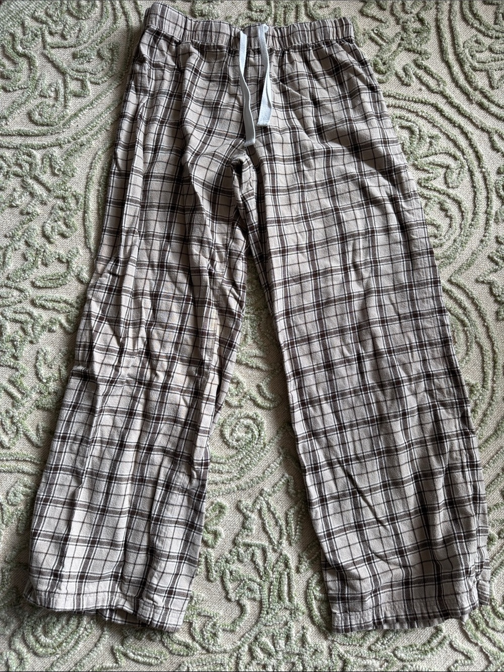 Women's Plaid Lounge Pajama Pants - Taupe/Black